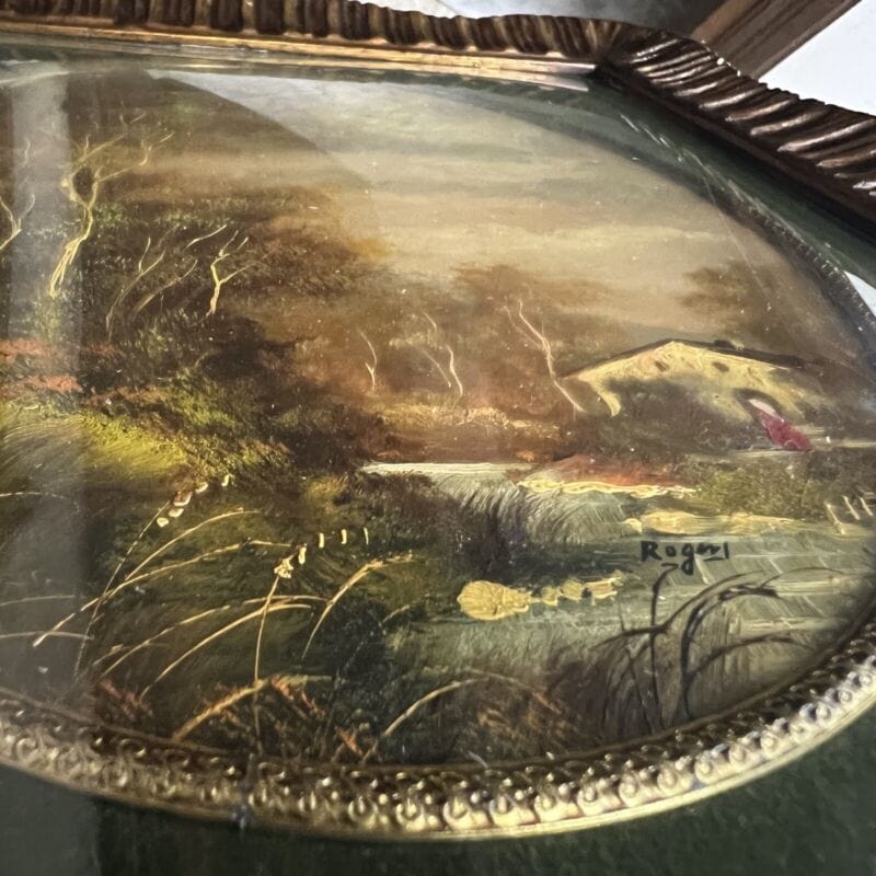 Quadro dipinto olio su rame Stile Antico epoca 900 paesaggio con cornice legno Categoria  Quadri