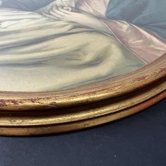 Quadro ovale Madonna con Bambino stampa religiosa sacra in legno Vergine Gesù Categoria Oggetti sacri - rosari