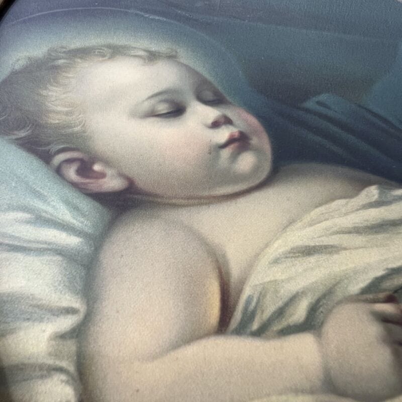Quadro ovale Madonna con Bambino stampa religiosa sacra in legno Vergine Gesù Categoria Oggetti sacri - rosari