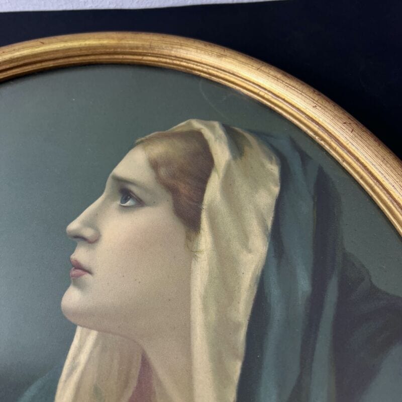 Quadro ovale Madonna con Bambino stampa religiosa sacra in legno Vergine Gesù Categoria Oggetti sacri - rosari
