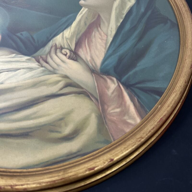 Quadro ovale Madonna con Bambino stampa religiosa sacra in legno Vergine Gesù Categoria Oggetti sacri - rosari