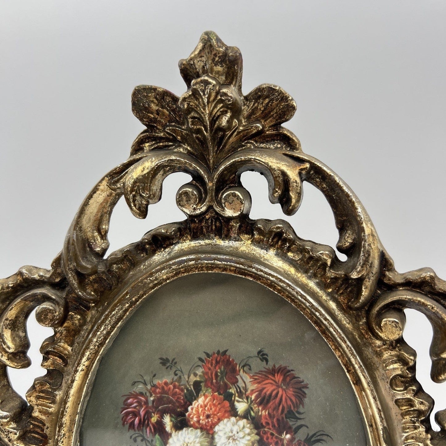 Quadro quadretto stampa fiori con cornice oro argento stile antico barocco 900 Categoria Quadri
