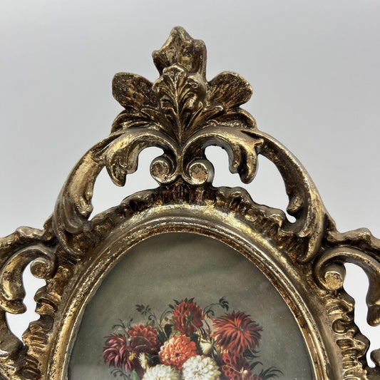 Quadro quadretto stampa fiori con cornice oro argento stile antico barocco 900 Categoria  Quadri