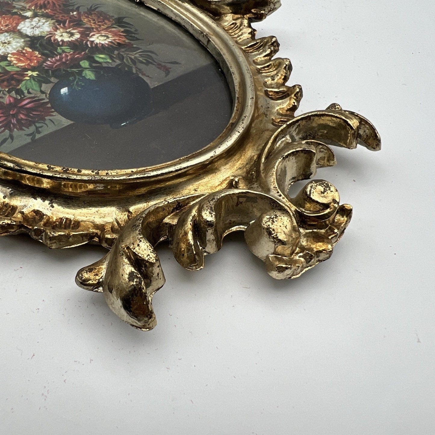 Quadro quadretto stampa fiori con cornice oro argento stile antico barocco 900 Categoria Quadri