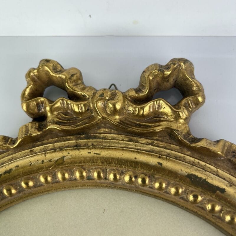 Quadro rotondo in Stile Antico cornice legno oro con fiocco Cherubini Bambini Categoria Quadri