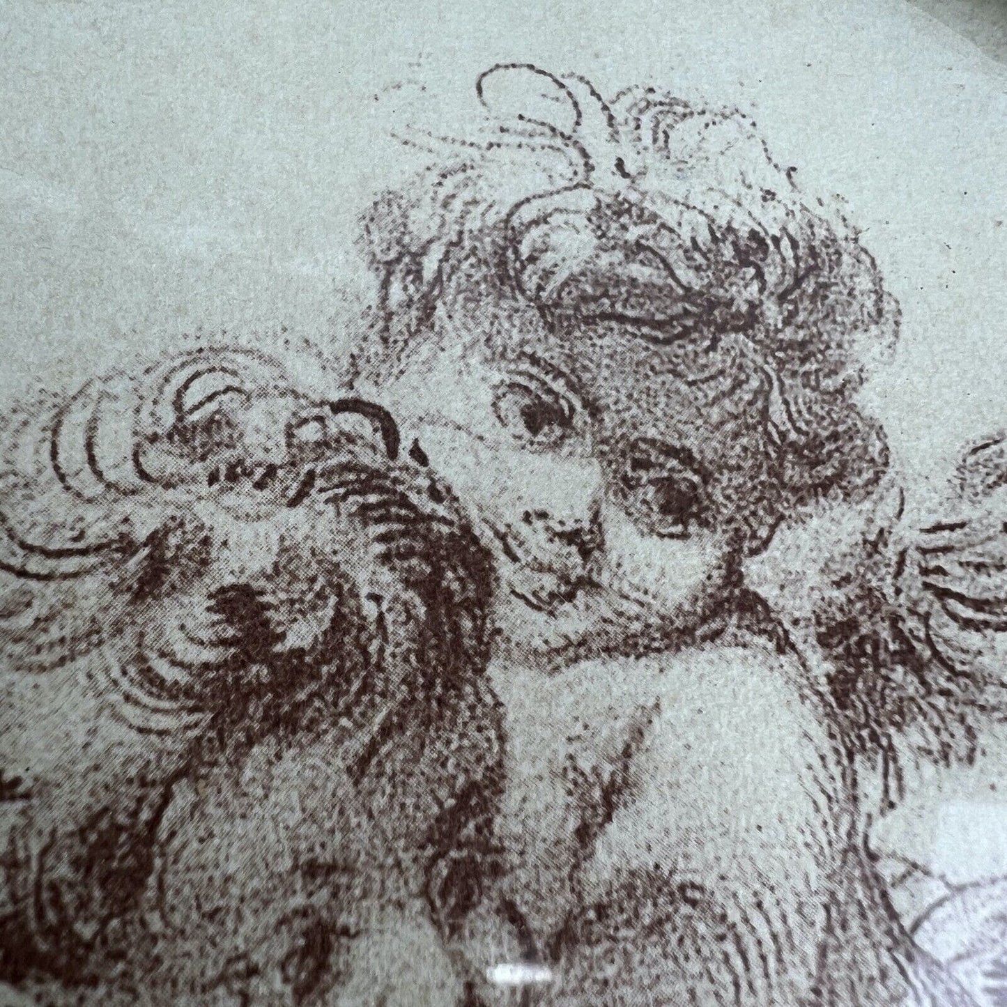 Quadro rotondo in Stile Antico cornice legno oro con fiocco Cherubini Bambini Categoria Quadri