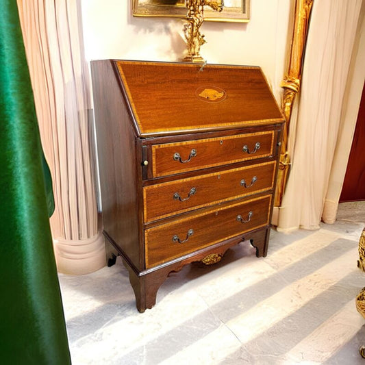 Ribalta antica Ribaltina scrittoio inglese in mogano secretaire antico trumeau Categoria  Arredamento
