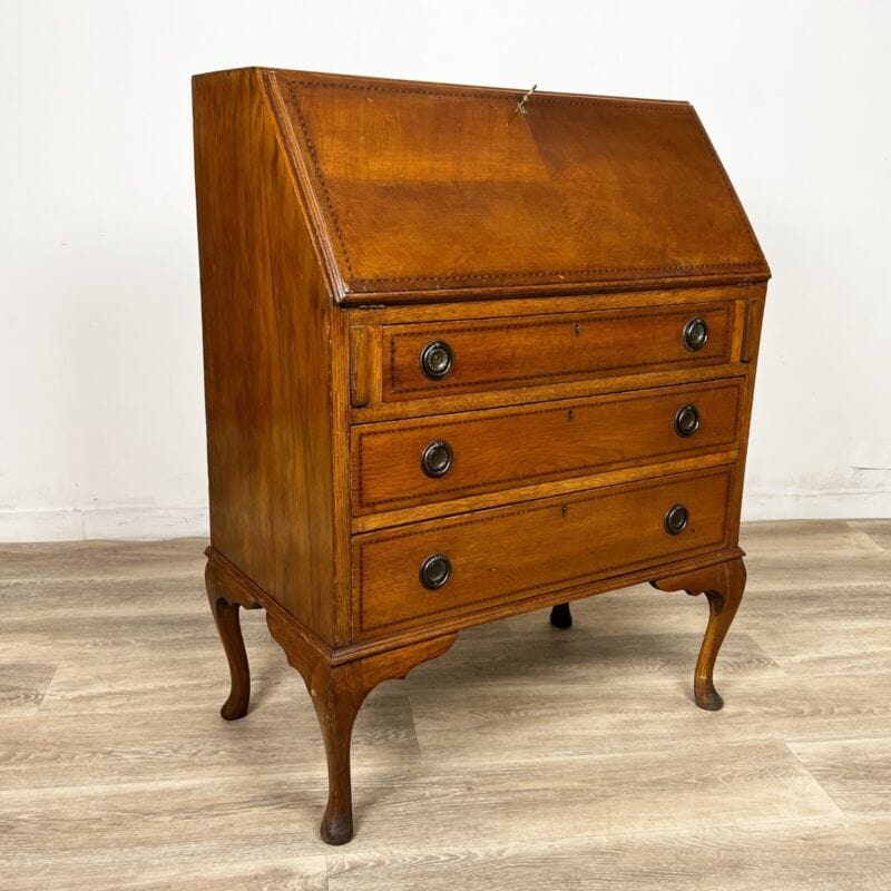Ribalta antica Ribaltina scrittoio inglese in rovere Secretaire antico trumeau Categoria Arredamento