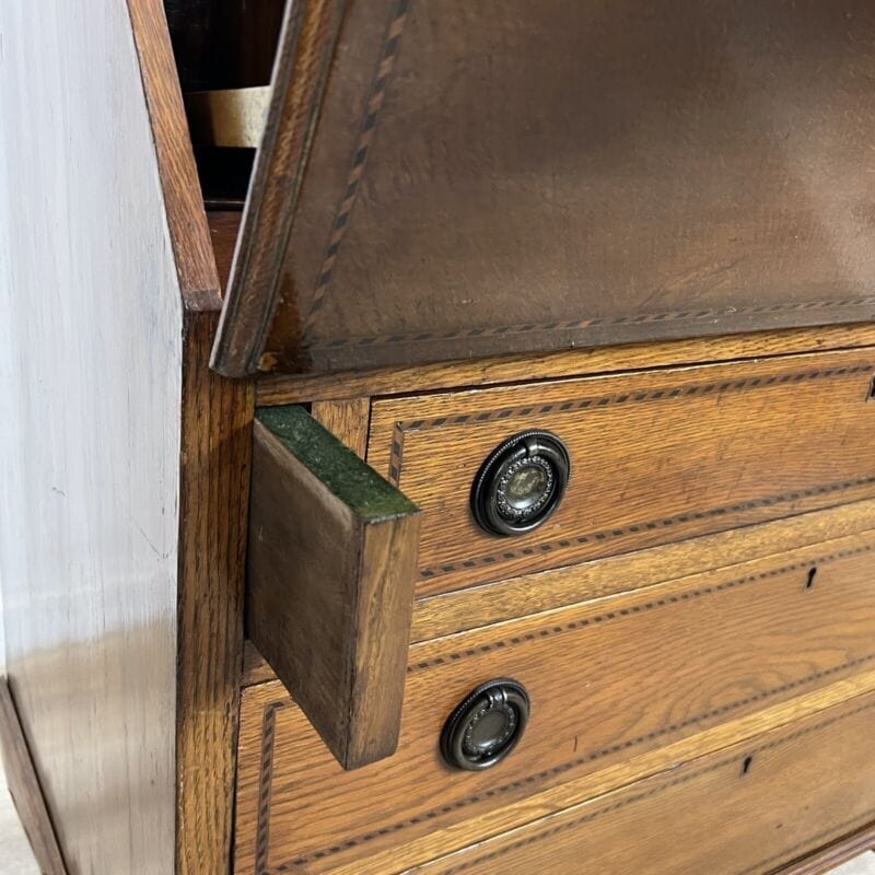 Ribalta antica Ribaltina scrittoio inglese in rovere Secretaire antico trumeau Categoria Arredamento