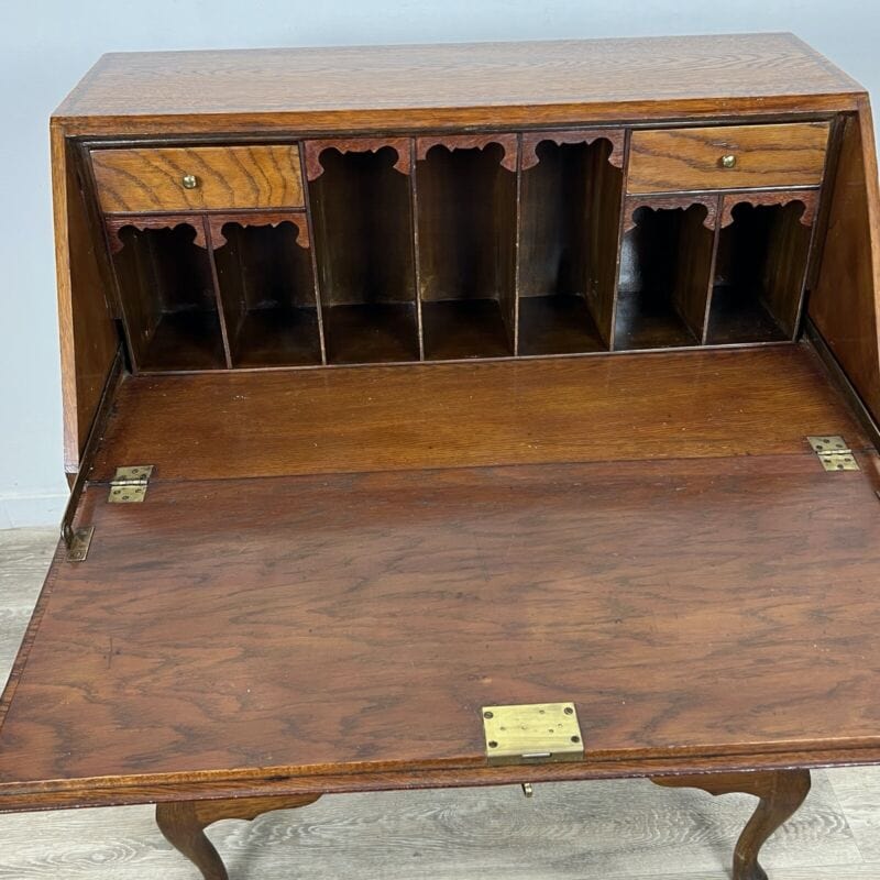 Ribalta antica Ribaltina scrittoio inglese in rovere Secretaire antico trumeau Categoria Arredamento