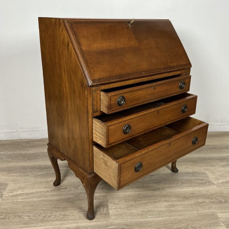Ribalta antica Ribaltina scrittoio inglese in rovere Secretaire antico trumeau Categoria Arredamento