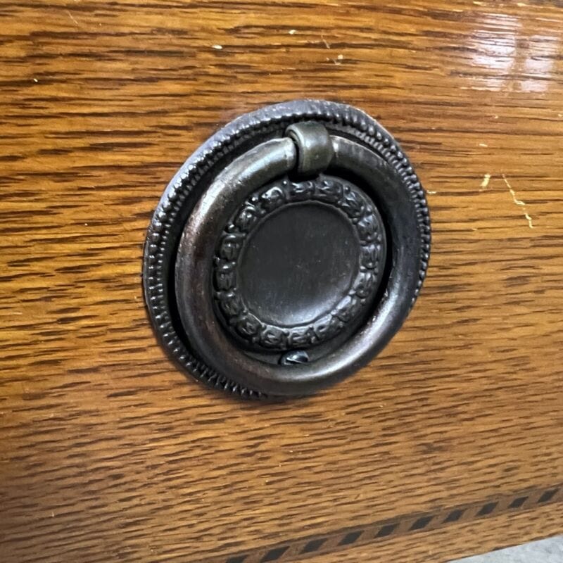 Ribalta antica Ribaltina scrittoio inglese in rovere Secretaire antico trumeau Categoria Arredamento