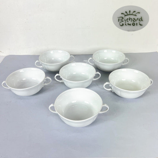 Richard Ginori Servizio da brodo antico in porcellana 6 tazze scodella consomme Categoria  Servizio tazze - Tazze