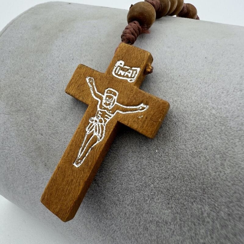 Rosario francescano in di legno vintage crocifisso collana Gesu di Nazareth Categoria Oggetti sacri - rosari