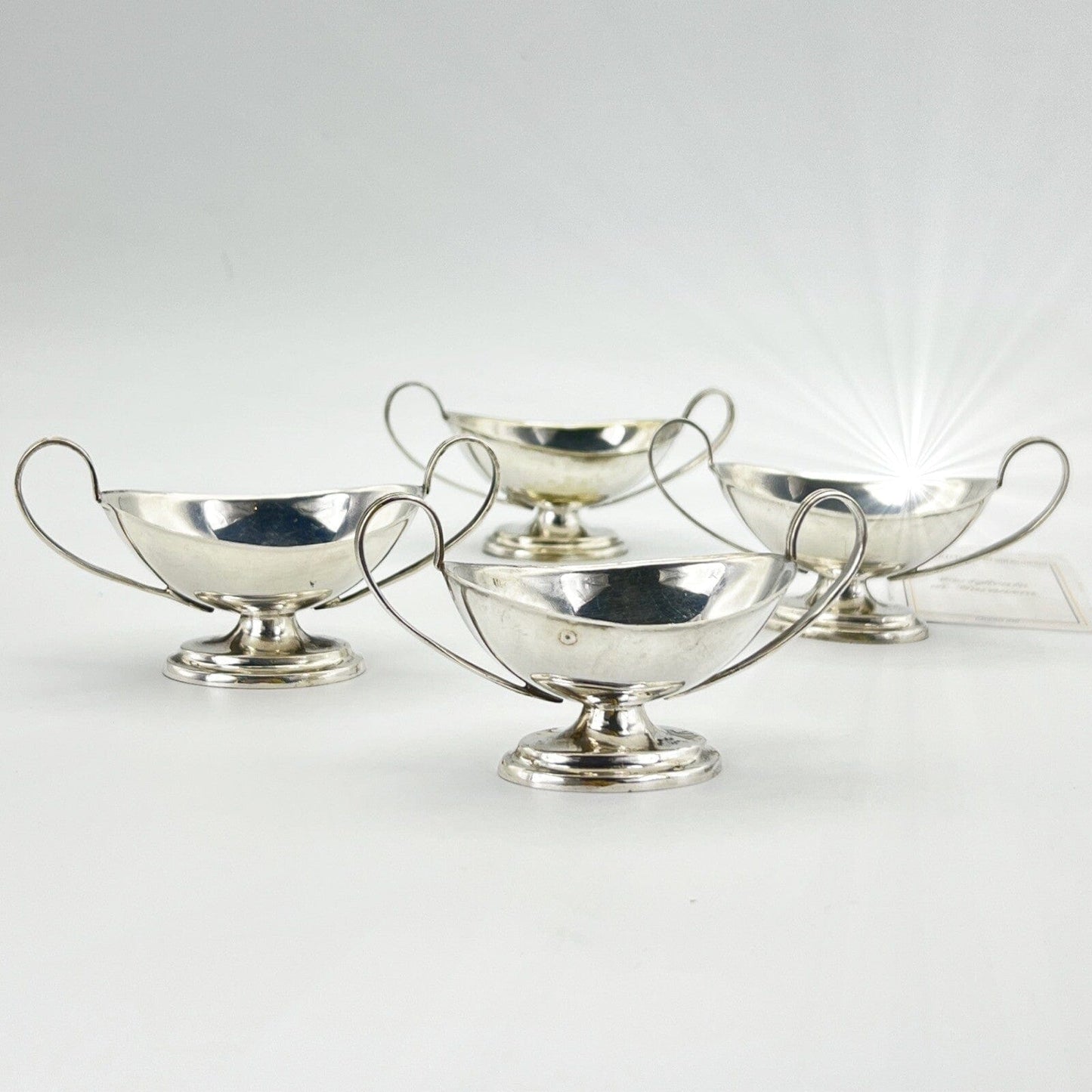 Saliera Antica in Argento Placcato set saliere singole silver Plated da tavola Categoria Sheffield & Argento