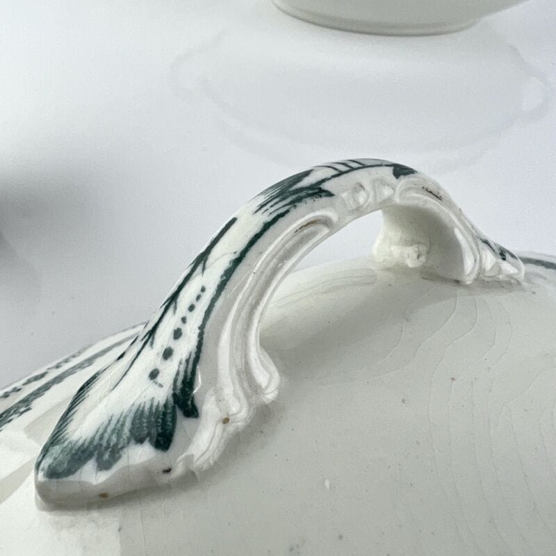 Salsiera antica inglese in ceramica con coperchio vecchia ciotola Wedgwood verde Categoria  Ceramiche e Porcellane