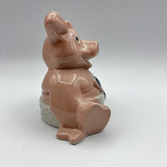 Salvadanaio Maialino Baby Inglese in Ceramica dipinta a mano anni 80 Vintage Categoria  Altro