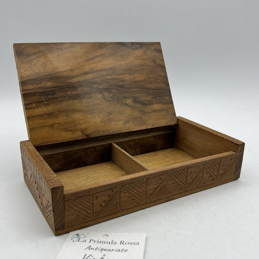 Scatola antica in legno cofanetto scrivania portasigarette porta oggetti Categoria  Scatole in legno