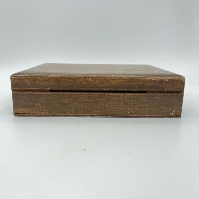 Scatola antica in legno da scrivania ufficio cofanetto portaoggetti epoca 900 Categoria Scatole in legno
