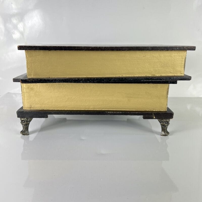 Scatola in legno da scrivania cofanetto con cassetti a forma di libri antichi Categoria Complementi d'arredo