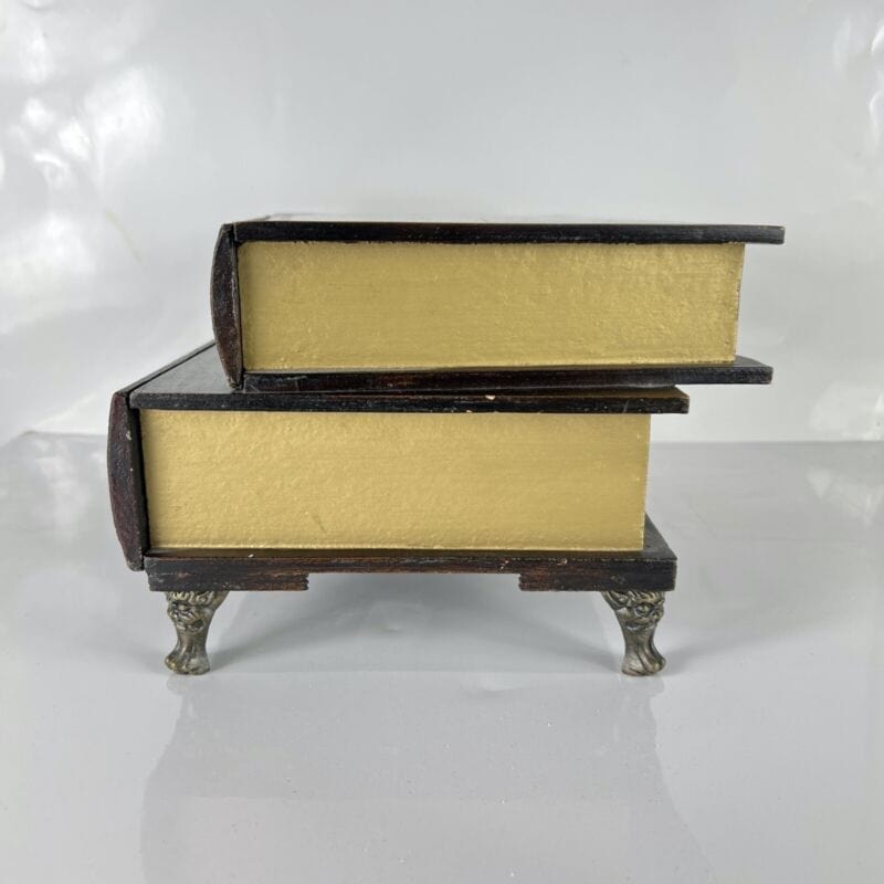 Scatola in legno da scrivania cofanetto con cassetti a forma di libri antichi Categoria Complementi d'arredo