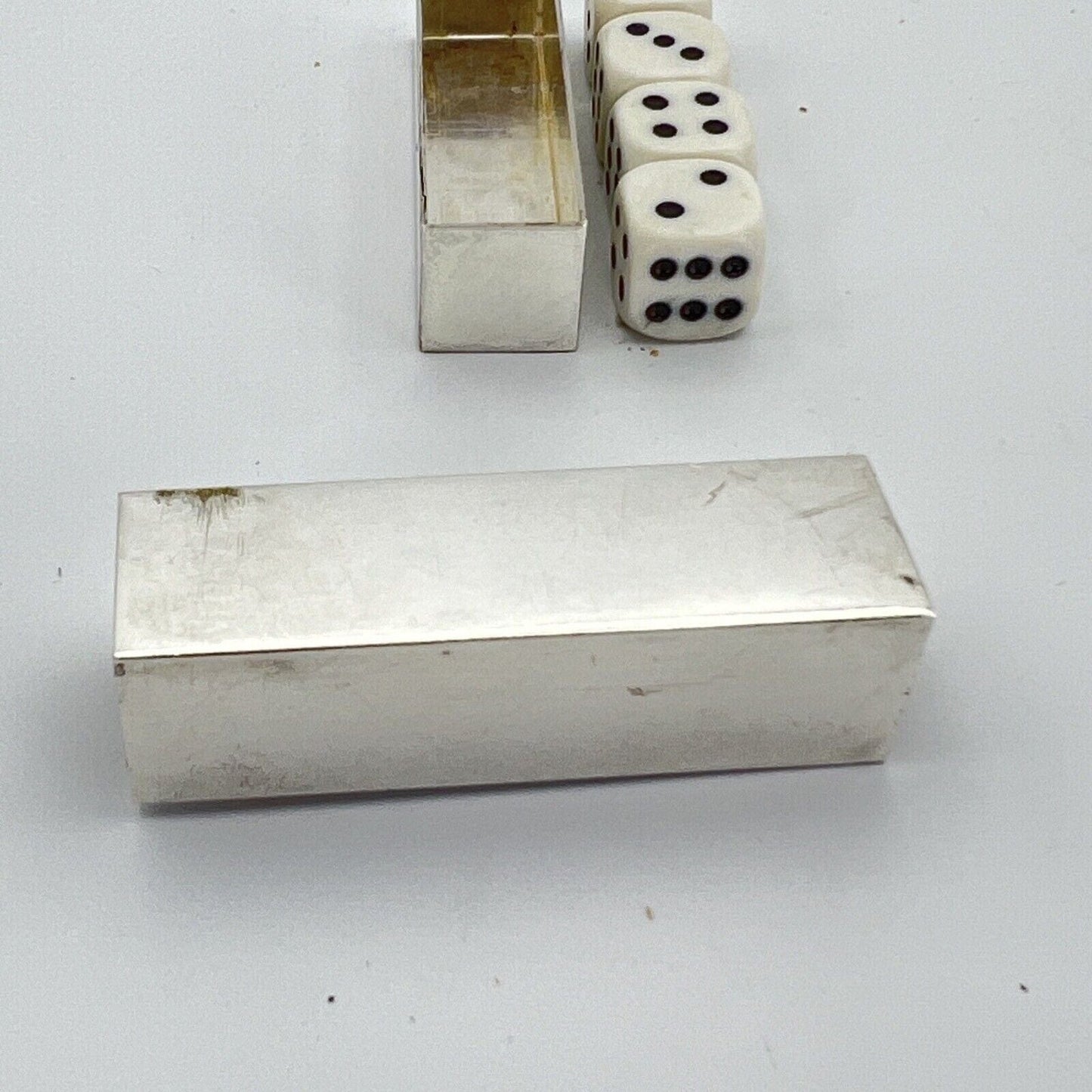 Scatola porta dadi scatolina in argento silver plated Vintage Marina Militare Categoria Sheffield & Argento