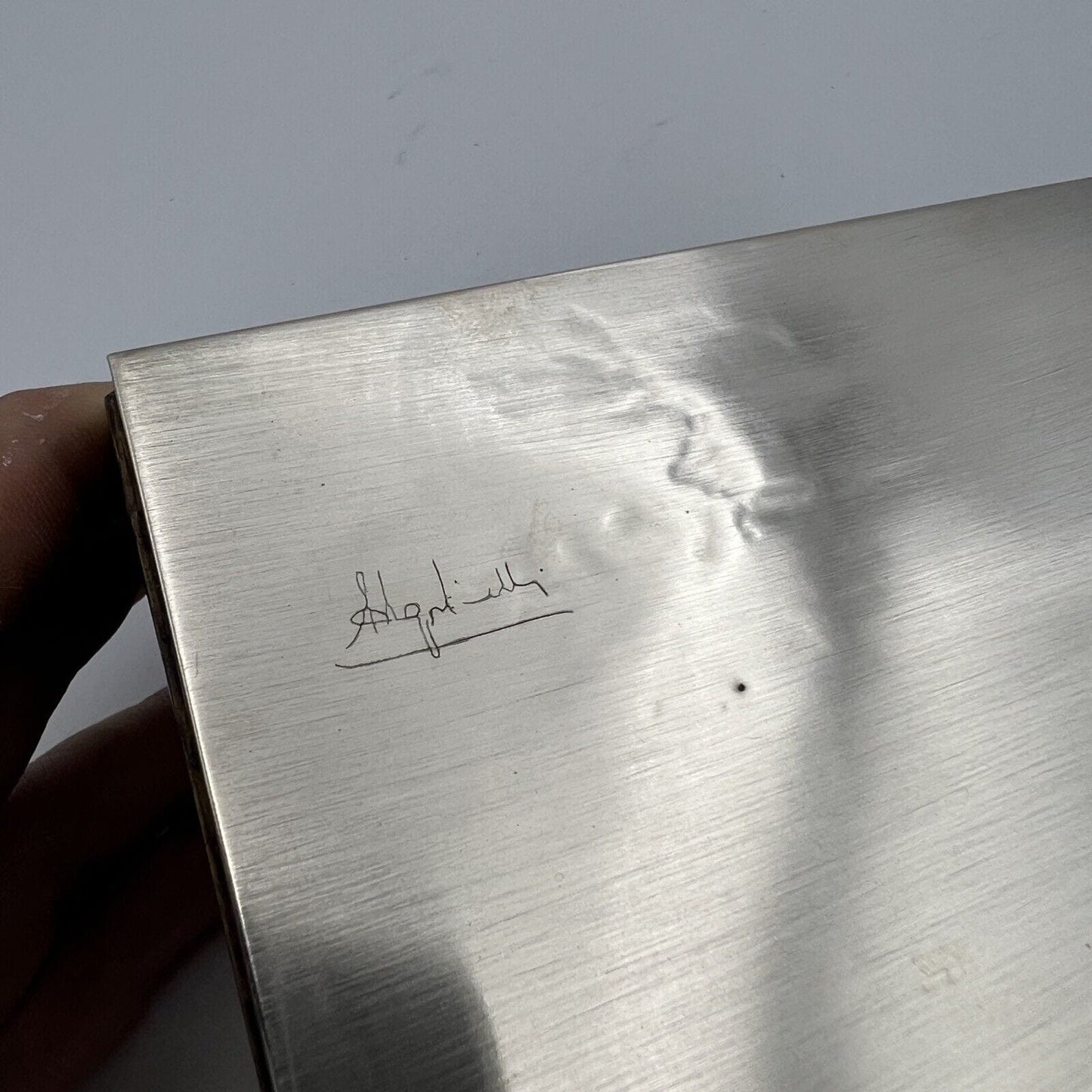 Scatola porta oggetti in legno e Argento 800 contenitore portasigarette anni 70 Categoria Sheffield & Argento