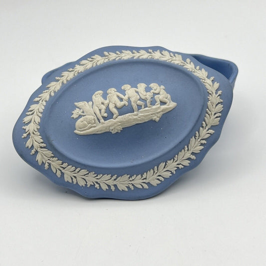 Scatola Portagioie in porcellana scatolina Wedgwood azzurra Vintage Putti Angeli Categoria  Scatoline portagioie