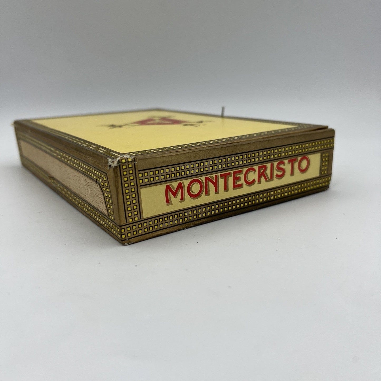 Scatola Vintage Vuota In Legno porta Sigari 25 Habana Montecristo no. 4 Cuba Categoria Pubblicità vintage