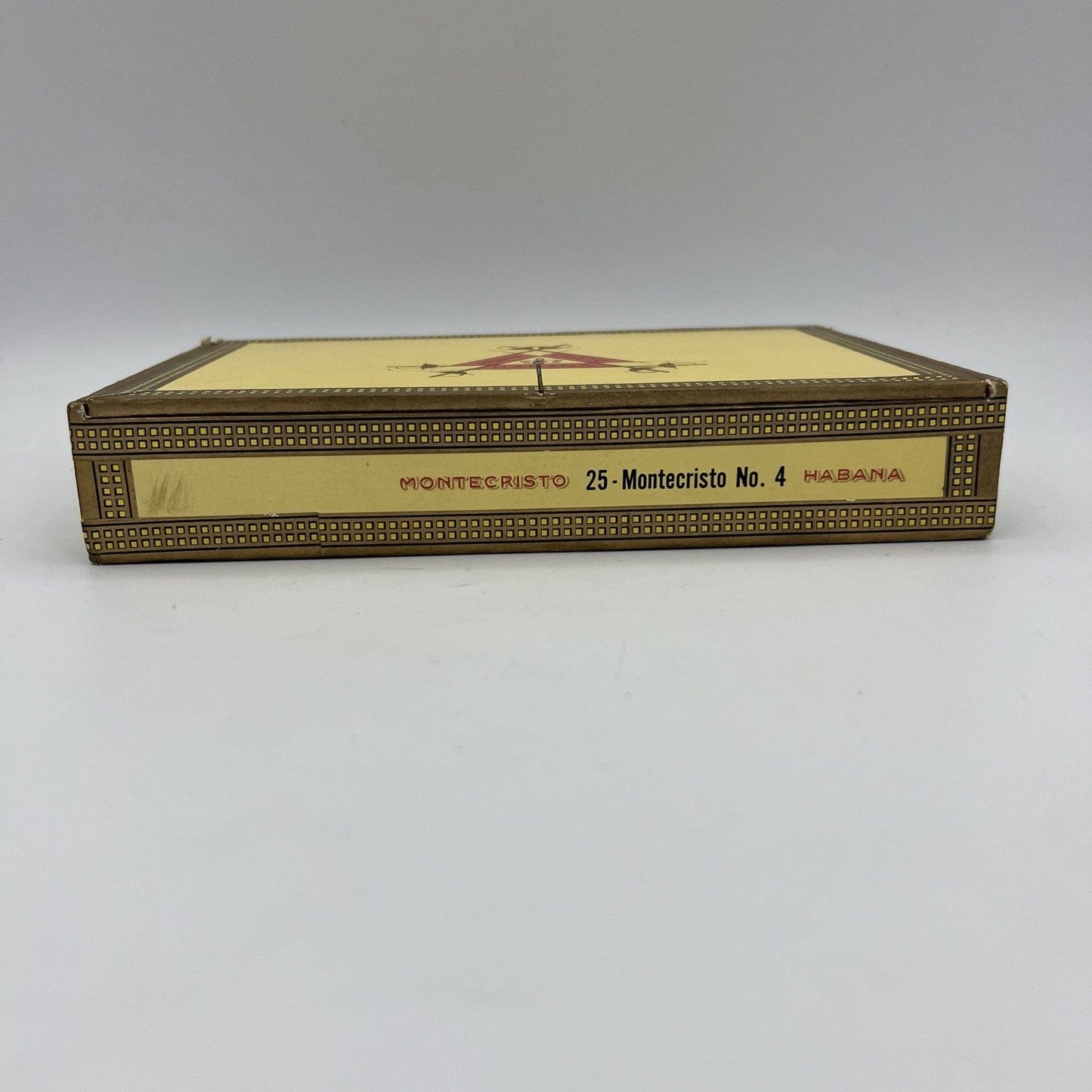 Scatola Vintage Vuota In Legno porta Sigari 25 Habana Montecristo no. 4 Cuba Categoria Pubblicità vintage