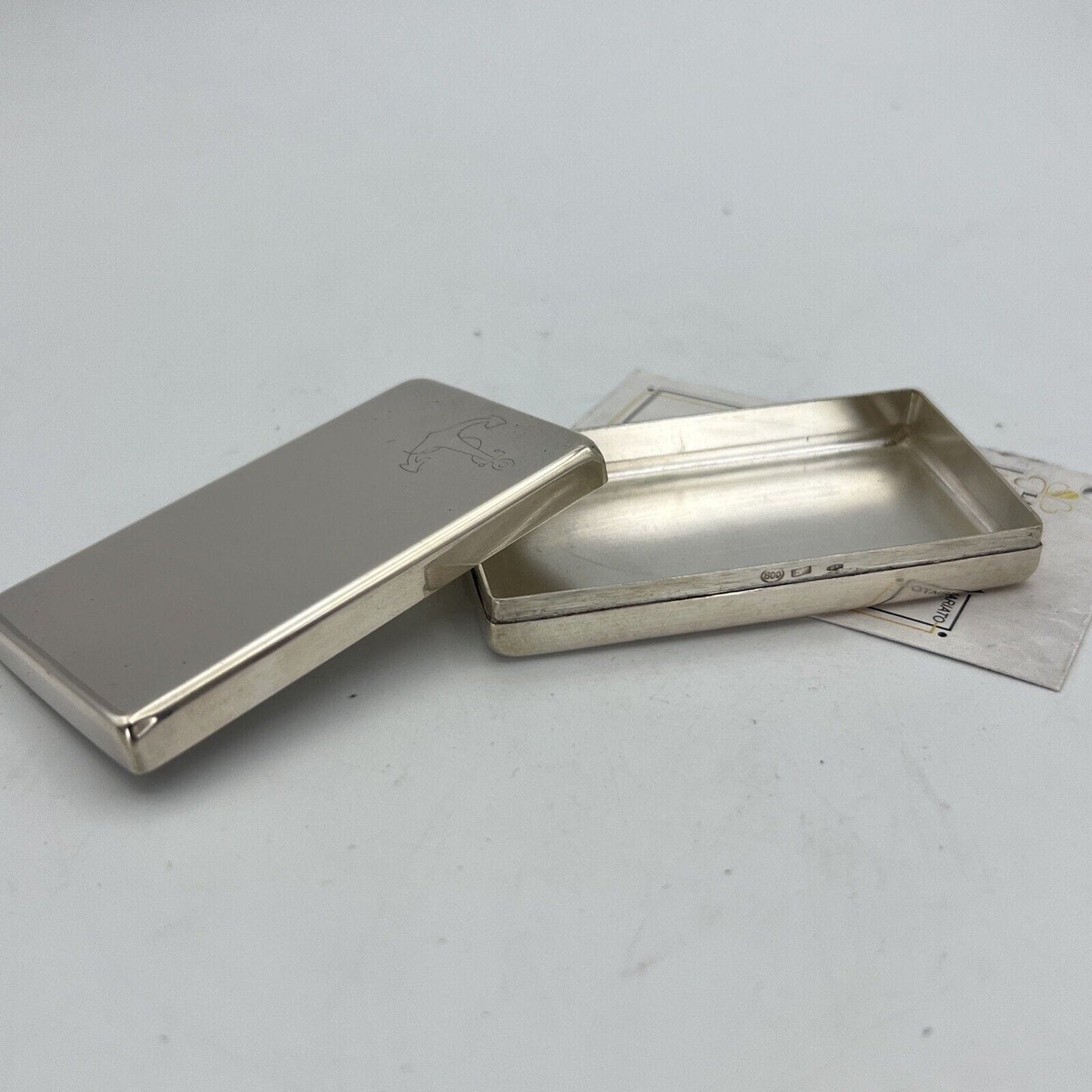 Scatolina Portapillole Piccolo Contenitore In Argento 800 Incisione Ancora Categoria Sheffield & Argento