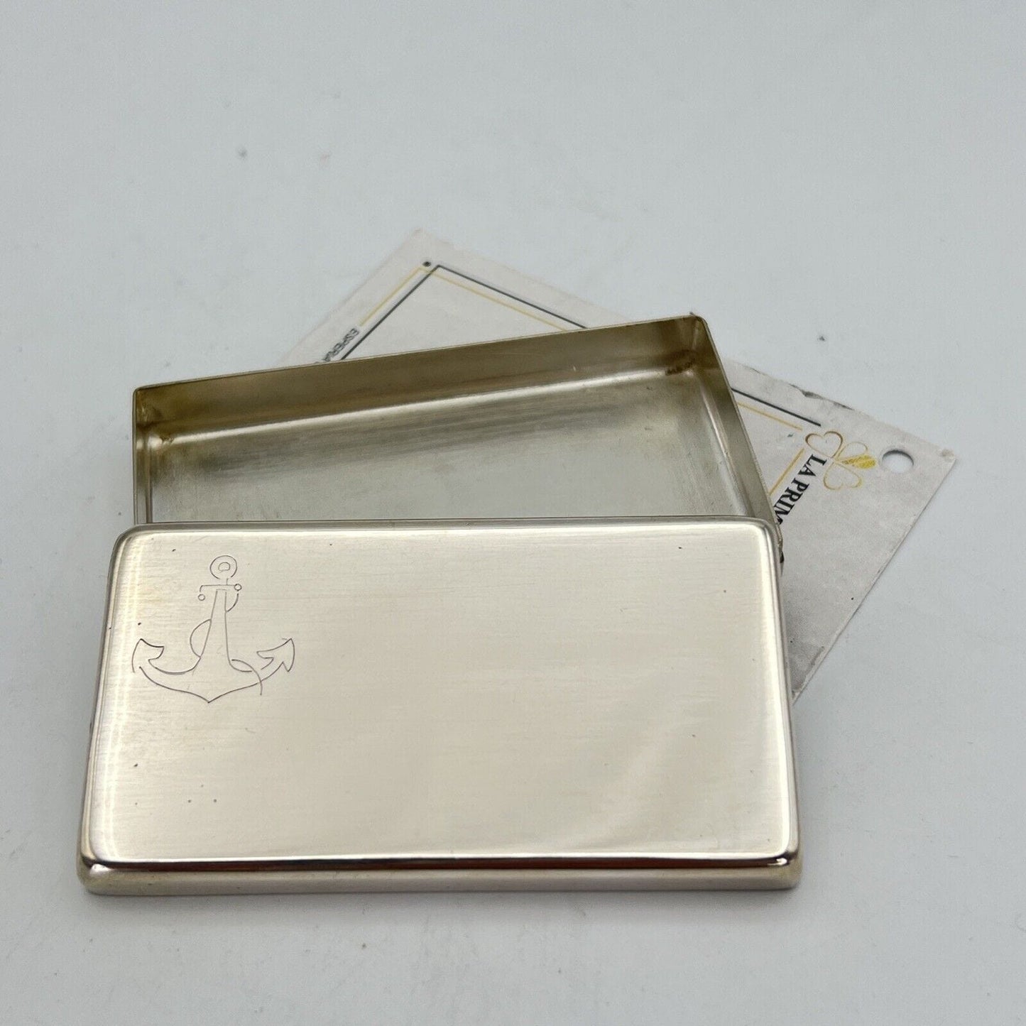 Scatolina Portapillole Piccolo Contenitore In Argento 800 Incisione Ancora Categoria Sheffield & Argento