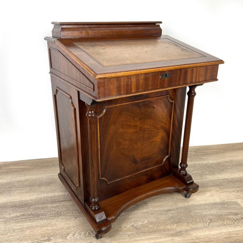 Scrittoio stile antico scrivania leggio davenport in legno pelle mobile Vintage Categoria Scrittoi & Ribalte