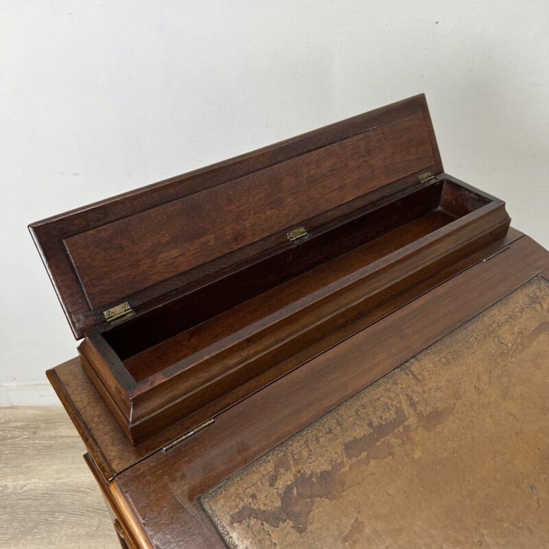 Scrittoio stile antico scrivania leggio davenport in legno pelle mobile Vintage Categoria Scrittoi & Ribalte