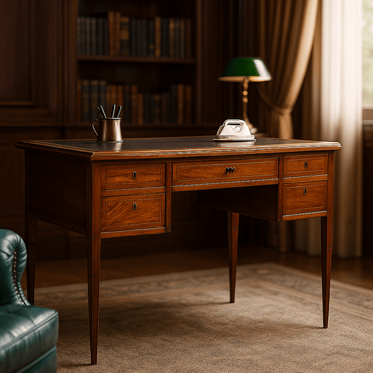 Scrivania scrittoio Tavolo in stile antico Luigi XVI legno con piano pelle Verde Categoria  Scrittoi & Ribalte