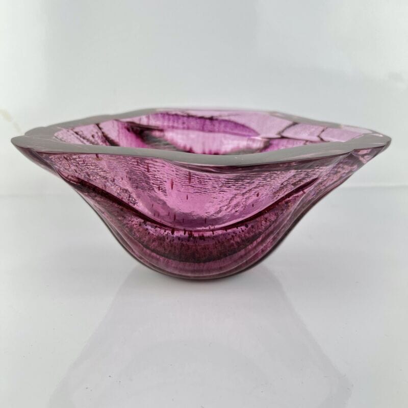 Scultura in vetro sommerso Ametista ciotola finlandese di Design Koskinen 2012 Categoria Other