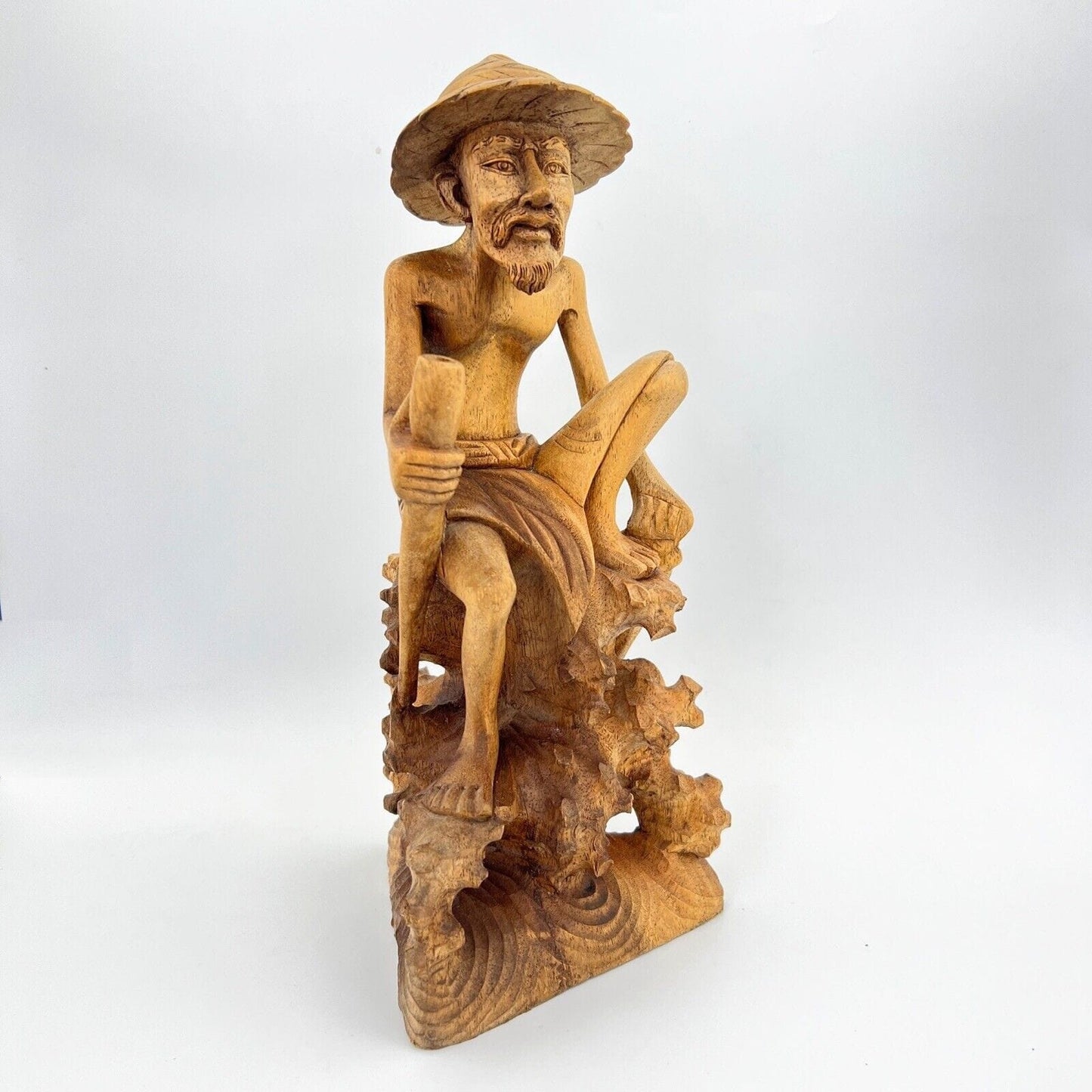 Scultura orientale in legno statuetta statuina 900 statua Pescatore Categoria Sculture e Miniature