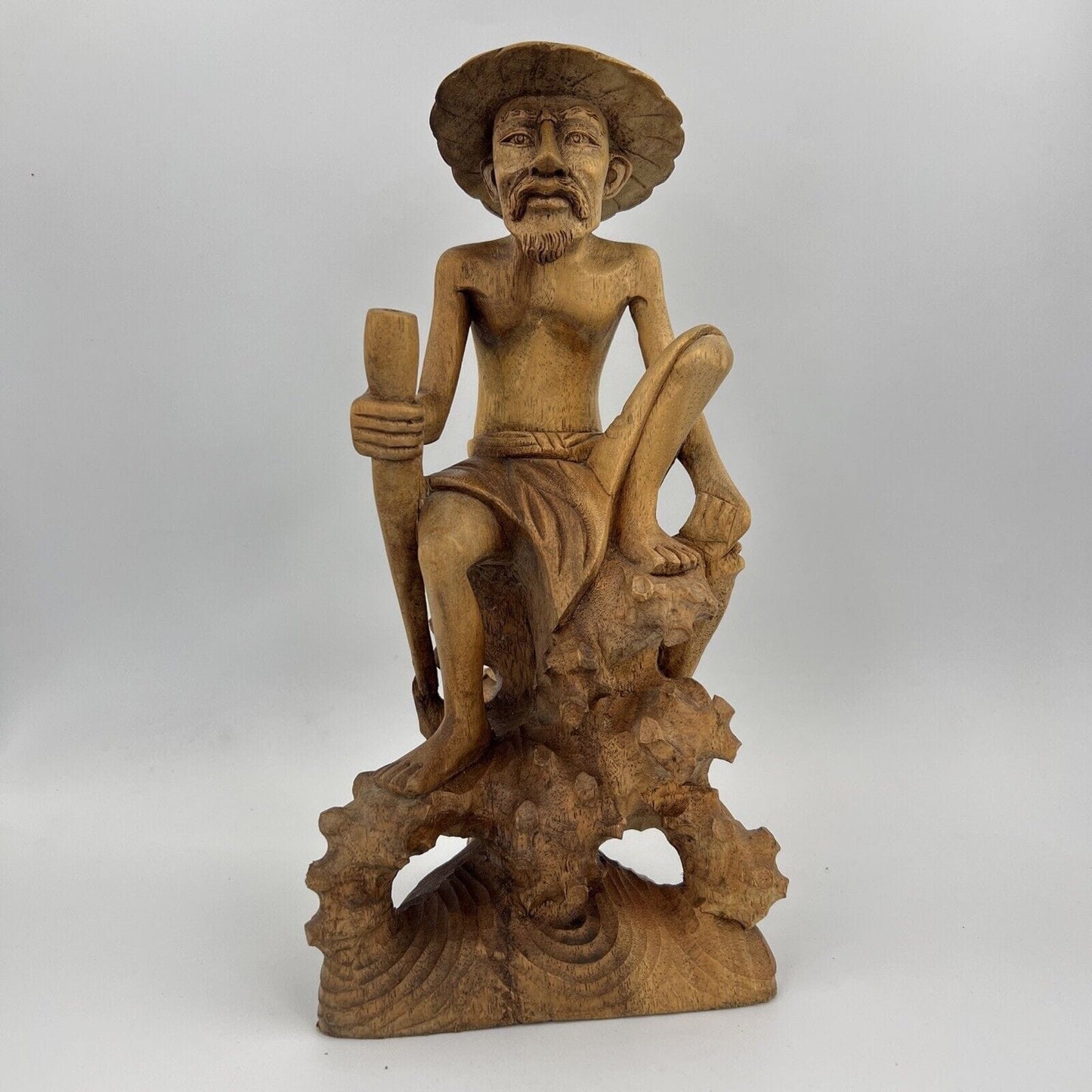 Scultura orientale in legno statuetta statuina 900 statua Pescatore Categoria Sculture e Miniature