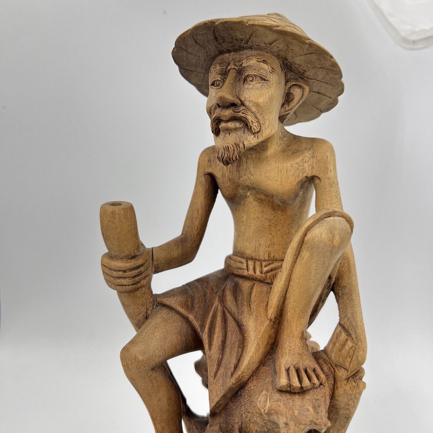 Scultura orientale in legno statuetta statuina 900 statua Pescatore Categoria Sculture e Miniature