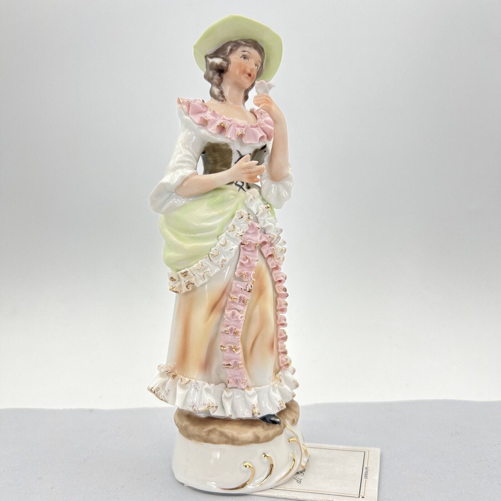 Scultura Statuina in Porcellana italiana vintage da collezione Dama stile 700 Categoria  Statuine