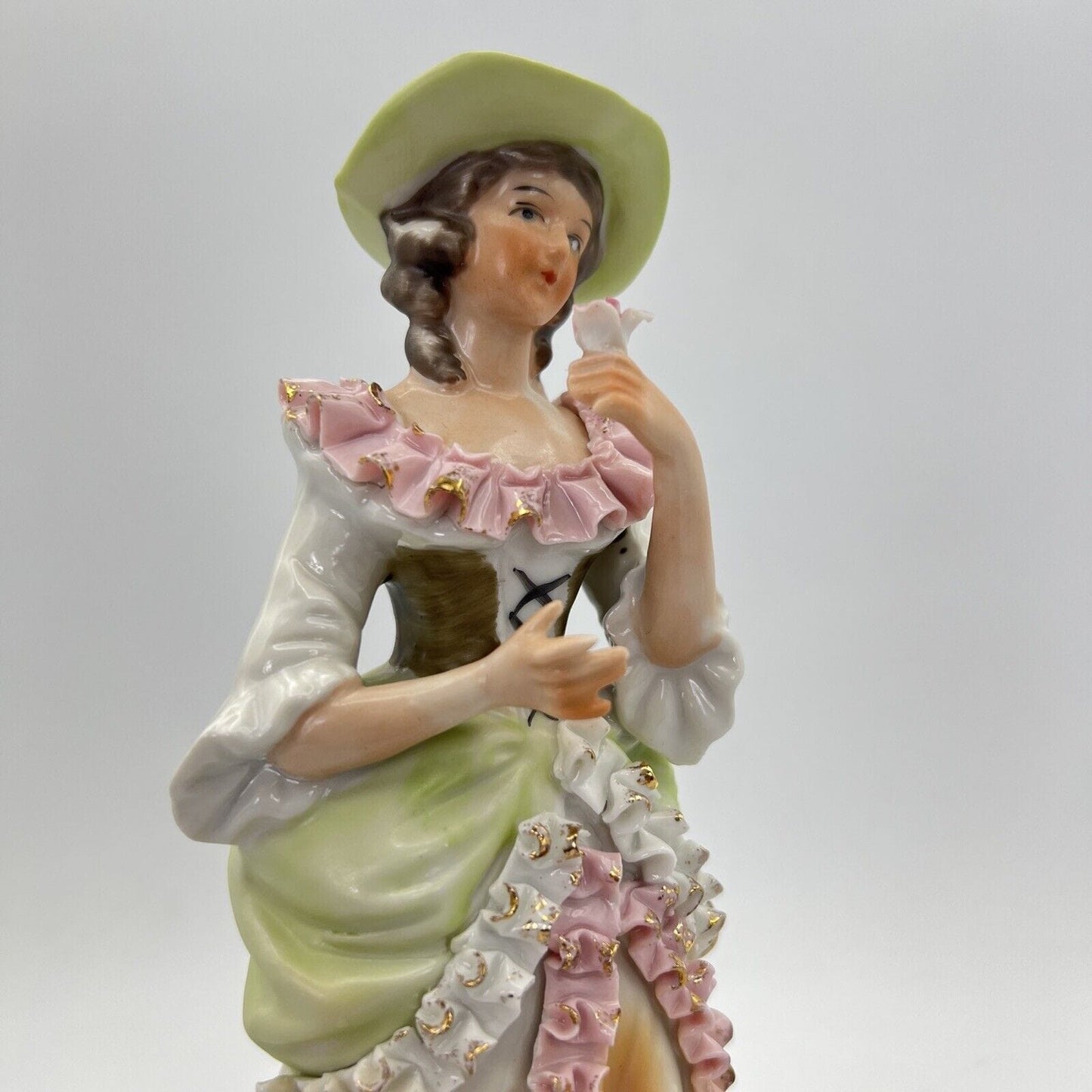 Scultura Statuina in Porcellana italiana vintage da collezione Dama stile 700 Categoria  Statuine