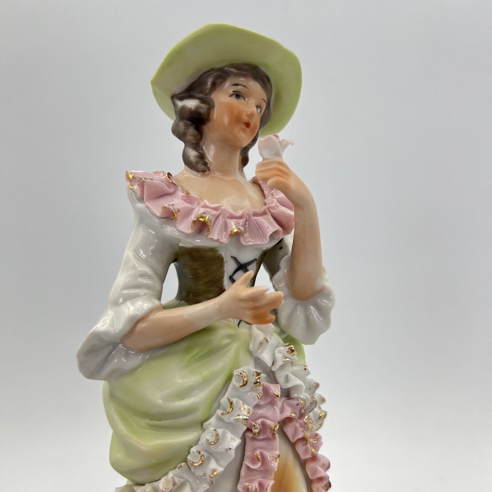 Scultura Statuina in Porcellana italiana vintage da collezione Dama stile 700 Categoria  Statuine
