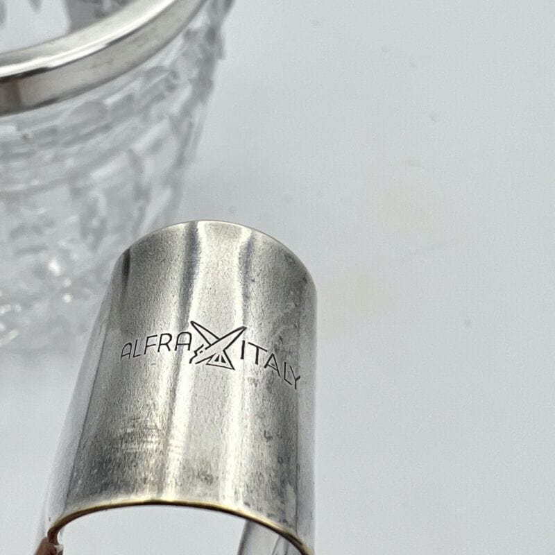 Secchiello portaghiaccio vintage in argento placcato vetro molato cestello pinza Categoria Sheffield & Argento