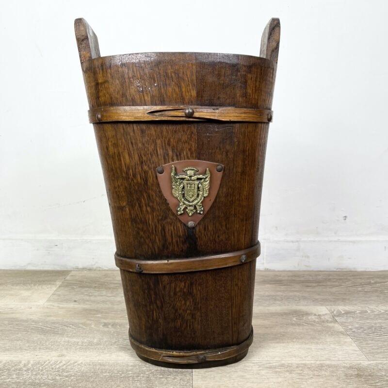 Secchio antico 900 secchiello in legno portaobrelli vintage vecchio gettacarta Categoria .Tutti gli articoli