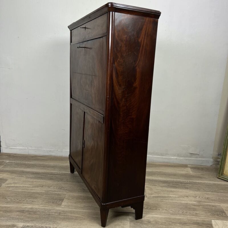 Secretaire Antico Ribalta Trumeau inglese epoca 800 stile Giorgio III in mogano Categoria Arredamento
