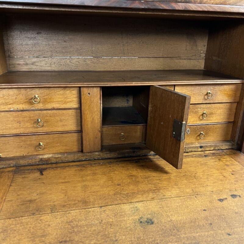 Secretaire Antico Ribalta Trumeau inglese epoca 800 stile Giorgio III in mogano Categoria Arredamento