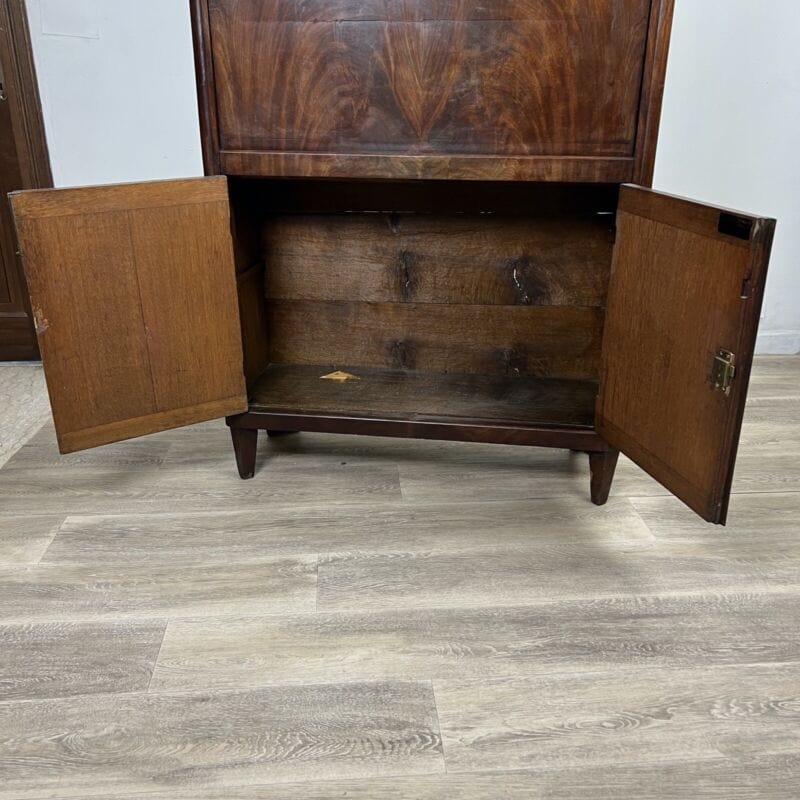 Secretaire Antico Ribalta Trumeau inglese epoca 800 stile Giorgio III in mogano Categoria Arredamento