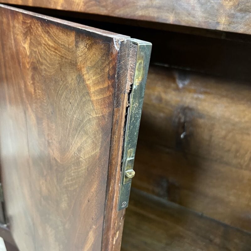 Secretaire Antico Ribalta Trumeau inglese epoca 800 stile Giorgio III in mogano Categoria Arredamento
