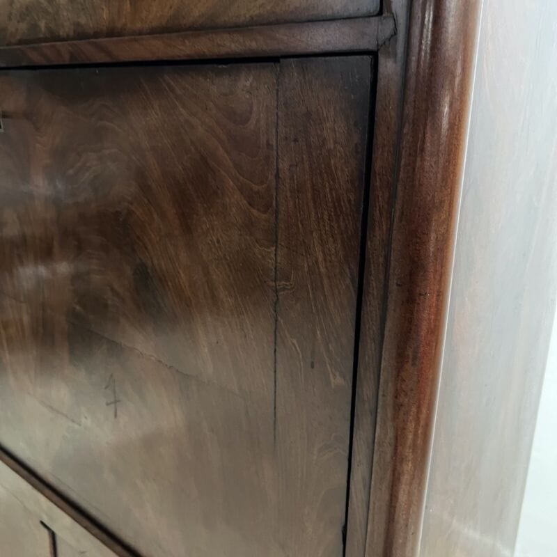 Secretaire Antico Ribalta Trumeau inglese epoca 800 stile Giorgio III in mogano Categoria Arredamento