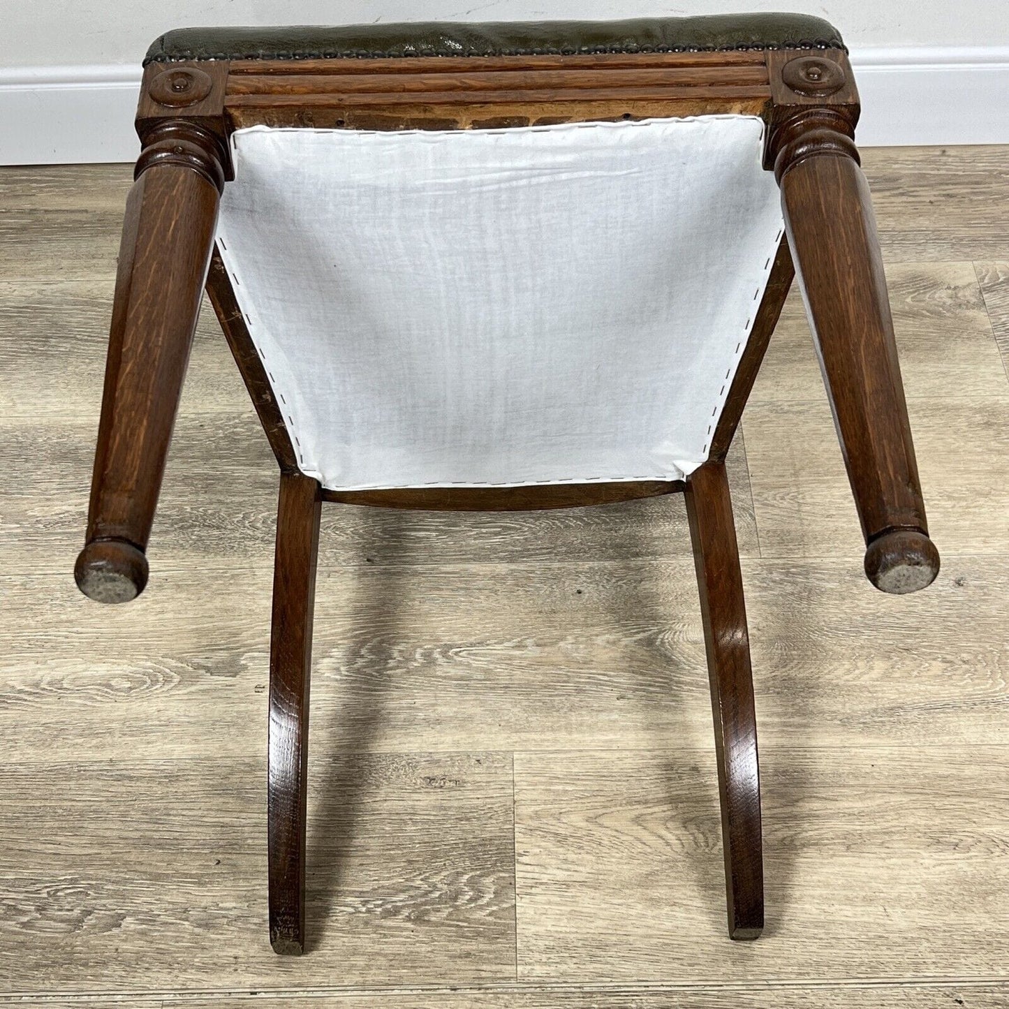 Sedia Antica Stile Regency  '800 inglese per scrivania studio con pelle verde Categoria  Sedie